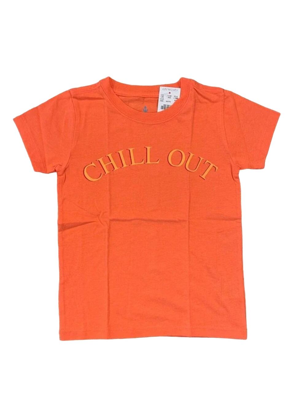 NWT J. Crew Boys' Orange/Coral W/"Chill Out" Graphic T-Shirt